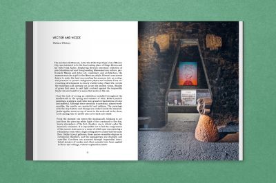 Art catalogue cover of Robert Janitz: Anahuacalli, with capitalised, shiny green font. Published by Verlag Kettler.