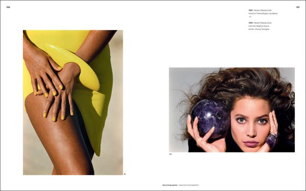 Book cover of Rico Puhlmann: Fashion Photography 50s–90s; featuring a model dressed in black. Published by Verlag Kettler.