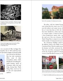 Book cover of Monarchy, Revolution and Refugees: Laos - Thailand - Argentina - Kampuchea, with a group of males sitting on straw bales, some smoking and drinking. Published by River Books.