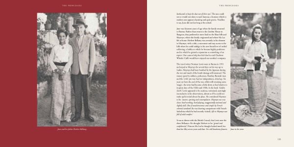 Book cover of Maymyo Days, with two elephants with handlers, dragging wood behind them on chains. Published by River Books.