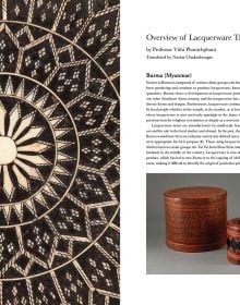 Book cover of Lacquerware Masterpieces from Southeast Asia, featuring Asian lacquerware vessels. Published by River Books.