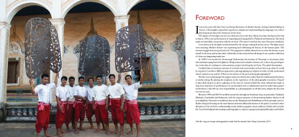 Book cover of A Life in Shadows: Shadow theatre in South East Asia: with four silhouettes of figures holding up decorative shapes. Published by River Books.