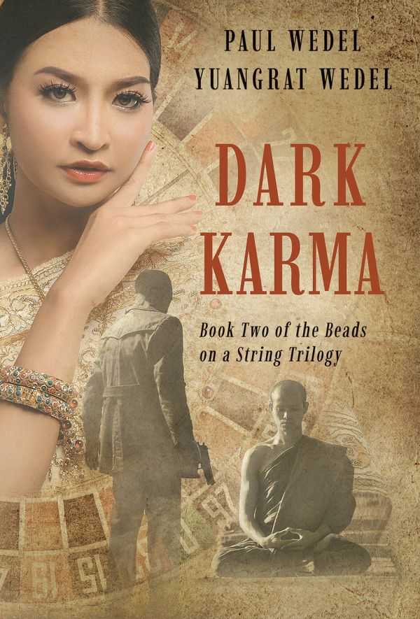 Book cover of Dark Karma: featuring a young woman. Published by River Books.