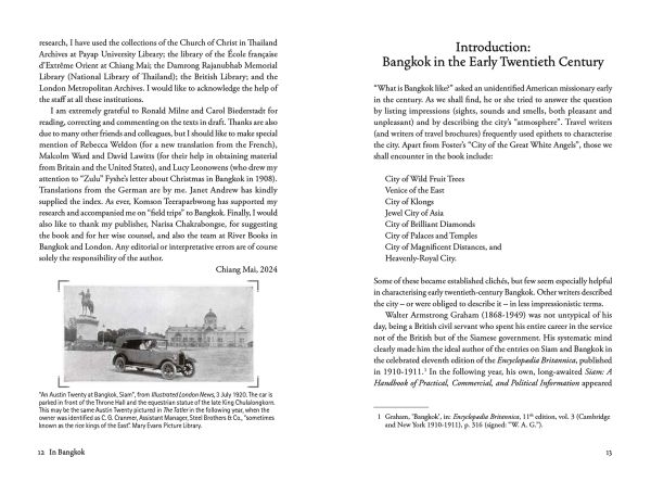 Book cover of In Bangkok: Siam's Capital through Foreign Eyes, 1895-1935: with temple buildings. Published by River Books.