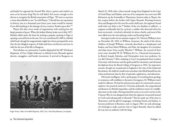 Book cover of The Informal Imperialist: Dr. Clement Williams at the Court of King Mindon, Mandalay, 1861-1879: featuring the interior of a temple. Published by River Books.