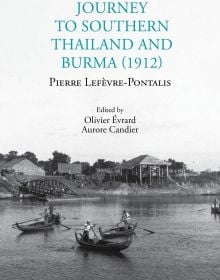 Book cover of Journey to Southern Thailand and Burma (1912), featuring two long-tail boats on river. Published by River Books.