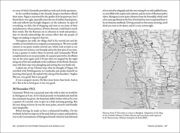 Book cover of Journey to Southern Thailand and Burma (1912), featuring two long-tail boats on river. Published by River Books.