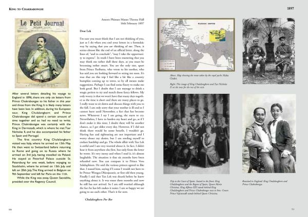 King Chulalongkorn and Prince Chakrabongse in military uniforms, to cover of 'Letters from St Petersburg' by River Books.