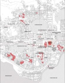 Book cover of Walkable Cities in High Density China: Livable, Healthy and Sustainable; featuring an aerial map. Published by Tongji University Press.