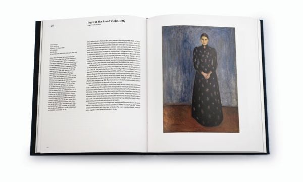 Book cover of Edvard Munch in The National Museum: A Comprehensive Overview; featuring a portrait painting. Published by National Museum, Oslo.