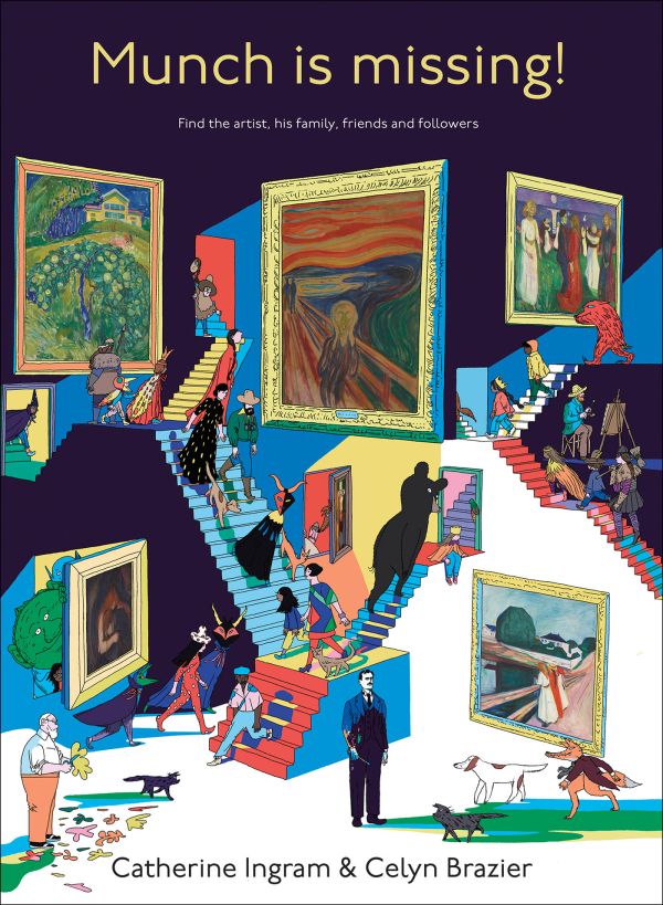 Book cover of Munch’s Missing! Find the artist and his family, friends and followers, with Edvard Munch's paintings in gallery space. Published by MUNCH.
