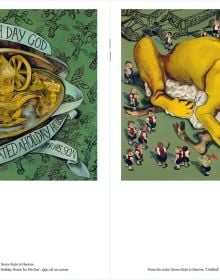 Book cover of Vanessa Baird: Go Down with Me, featuring a painting of figure standing in front of another person in bed. Published by MUNCH.