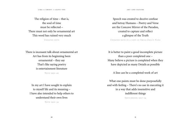 Book cover of Like a Ghost I Leave You: Quotes by Edvard Munch, with an image of the artist looking to his left. Published by MUNCH.