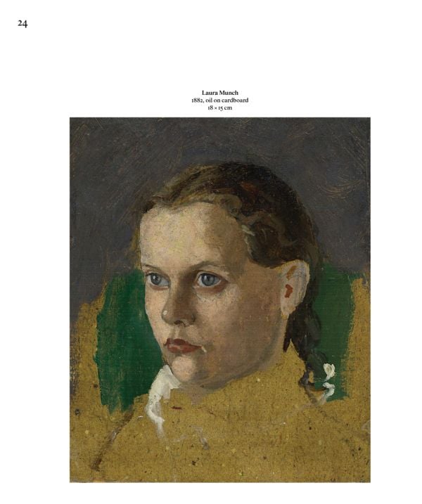 Book cover of Nikita Mathias's, Edvard Munch: Life Expressions, featuring detail of a landscape painting with a large dark blue shape to foreground. Published by MUNCH.