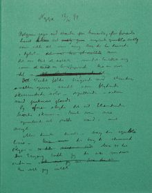 Green book of only an instant, with hand-written text to front. Published by MUNCH.