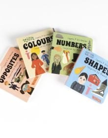 Box set of four books of educational learning on numbers, shapes, colours and opposites. Published by MUNCH.