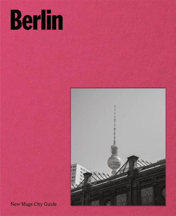 Book cover of Berlin; featuring to top of a TV tower. Published by Helmin & Sorgenfri.