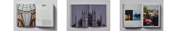 Book cover of Milan; featuring a large, arched stone gate. Published by Helmin & Sorgenfri.