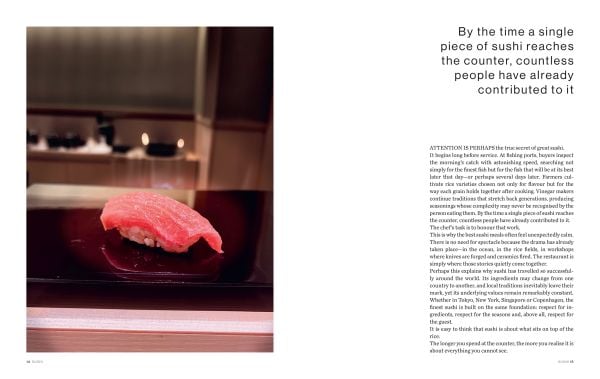 Book cover of Sushi; illustrated with a knife, chop-sticks and a fish. Published by Helmin Publishing.