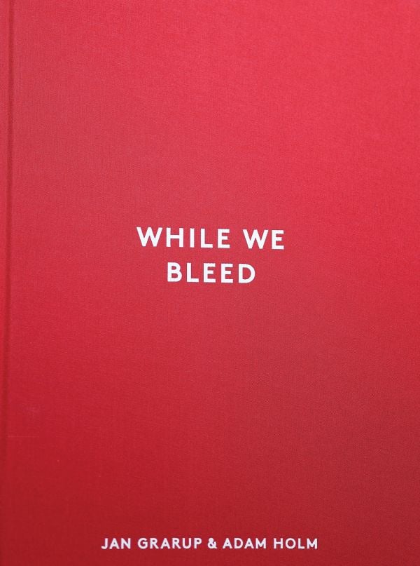 Book cover of While We Bleed. Published by Helmin & Sorgenfri.