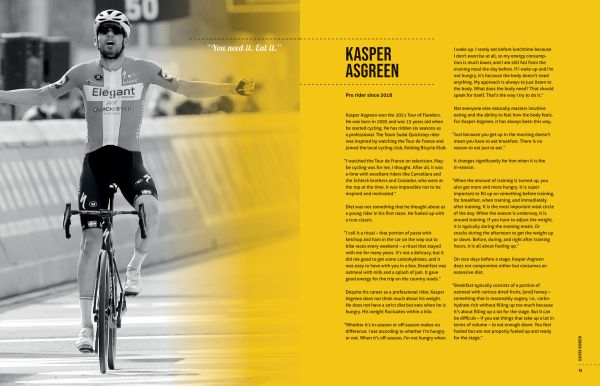 Book cover of The New Grand Tour Cookbook 2; featuring a knife and a bike wheel. Published by Helmin & Sorgenfri.