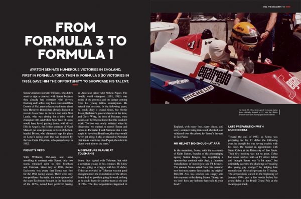 Book cover of Forever Senna; featuring the Brazilian racing driver Ayrton Senna. Published by Helmin & Sorgenfri.