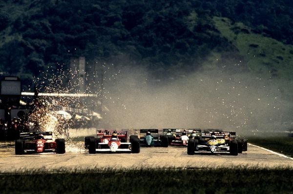 Book cover of Forever Senna; featuring the Brazilian racing driver Ayrton Senna. Published by Helmin & Sorgenfri.