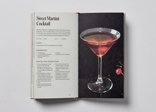 Book cover of Vermouth: A Classic Revival; featuring a cocktail, with an olive on a stick. Published by Helmin & Sorgenfri.