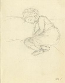 Book cover of Le carnet Meuricoffre: portraits d’Antoine Jean Gros, with a preparatory sketch of child sitting at table, with toy figures. Published by Officina Libraria.
