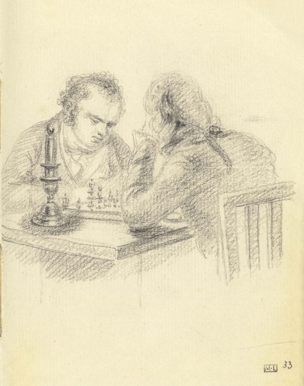 Book cover of Le carnet Meuricoffre: portraits d’Antoine Jean Gros, with a preparatory sketch of child sitting at table, with toy figures. Published by Officina Libraria.