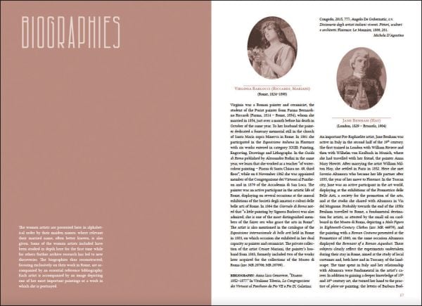 Book cover of Women Painters in Rome: Guidebook; featuring a painting of woman holding a book. Published by Officina Libraria.