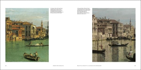 Book cover of Bellotto and Canaletto; with a painting of St Mark's Cathedral in St Mark's Square, Venice. Published by Silvana.