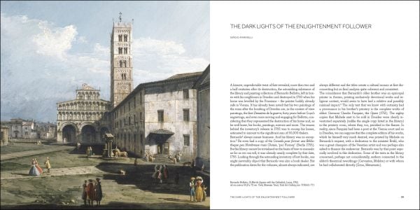 Book cover of Bellotto and Canaletto; with a painting of St Mark's Cathedral in St Mark's Square, Venice. Published by Silvana.