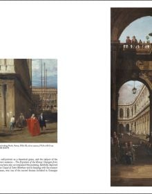 Book cover of Bellotto and Canaletto; with a painting of St Mark's Cathedral in St Mark's Square, Venice. Published by Silvana.