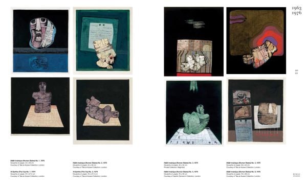 Book cover of Dia Al-Azzawi: A Retrospective From 1963 Until Tomorrow; with the artist in front of an abstract painting. Published by Silvana.