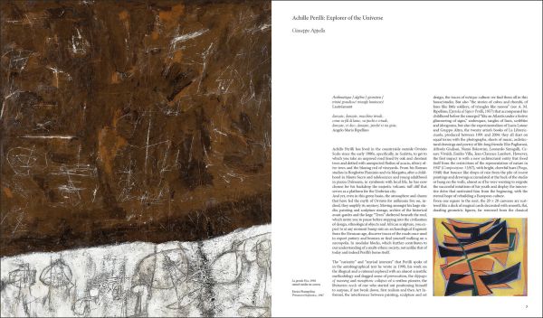 Book cover of Achille Perilli: Complete Catalogue of Paintings and Sculptures, with an abstract drawing of geometric shapes. Published by Silvana.