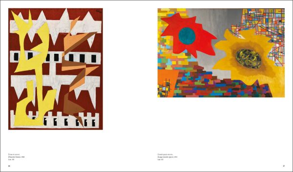 Book cover of Achille Perilli: Complete Catalogue of Paintings and Sculptures, with an abstract drawing of geometric shapes. Published by Silvana.