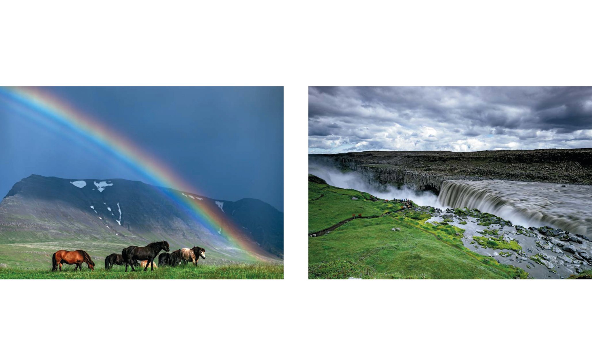 Black and white vast Icelandic mountainous landscape, dirt trail below, THE 5TH ELEMENT in black font above