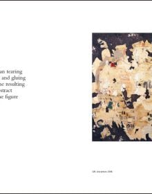 Montage of collage poster images, Marilyn Monroe, Mimmo Rotella Manifesto in white font on black top left banner