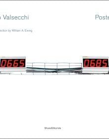 Book cover of Carlo Valsecchi: Posterius; featuring digital clocks. Published by Silvana.