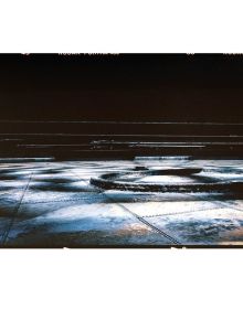 Aerial view of geometrical top of Gasometro, Carlo Valsecchi Gasometro M.A.N. n. 3 in dark grey font above