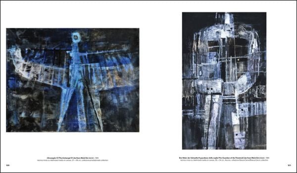 Green-grey Indian ink painting, LUIGI PERICLE BEYOND THE VISIBLE in white font above.