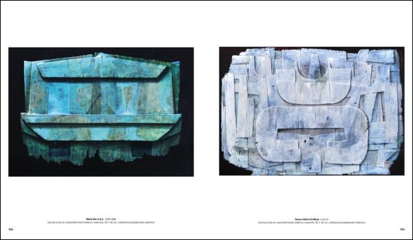 Green-grey Indian ink painting, LUIGI PERICLE BEYOND THE VISIBLE in white font above.