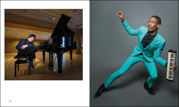 Louie Armstrong with eyes closed, holding trumpet in right hand, left index finger to mouth, JIMMY KATZ CLOSED SESSION in orange font to upper left.