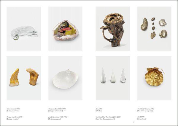 Print of nude female figure flying through starry landscape, on grey woven cover, KIKI SMITH in white font above.