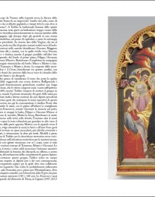 Section of Renaissance painting of hands of woman holding pink rose, on terracotta pink cover, Taddeo di Bartolo in black font above.