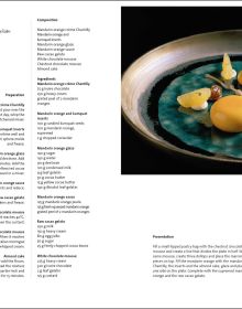 Aerial view of wavy edged bowl filled with broad bean risotto with herb leaves on top, black cover, COOKING WITH ANTONIO GUIDA in white font above.