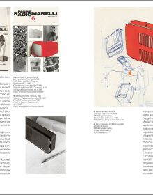 Beige cover with coloured ink sketch of interior space with red sofa and raised cube enclosure