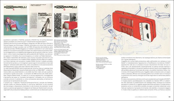 Beige cover with coloured ink sketch of interior space with red sofa and raised cube enclosure