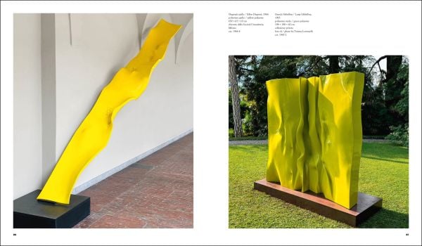 Book cover of Gio’ Pomodoro: Catalogue Raisonné, with two stone sculptures. Published by Silvana.